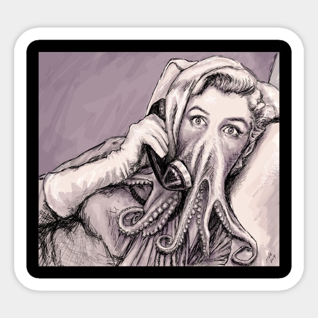 Phone Call of Cthulyn Sticker by SlideRulesYou